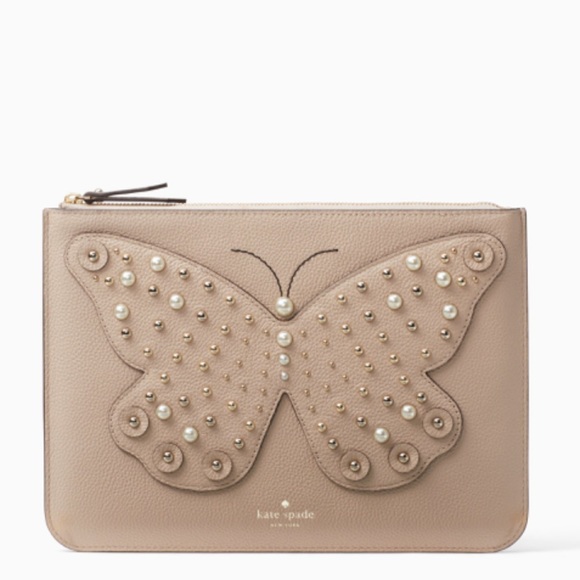 Authentic Kate Spade leather Butterfly zip pouch - Picture 2 of 8
